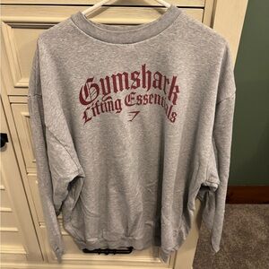 Gymshark Gray Crewneck Sweater with Red Print